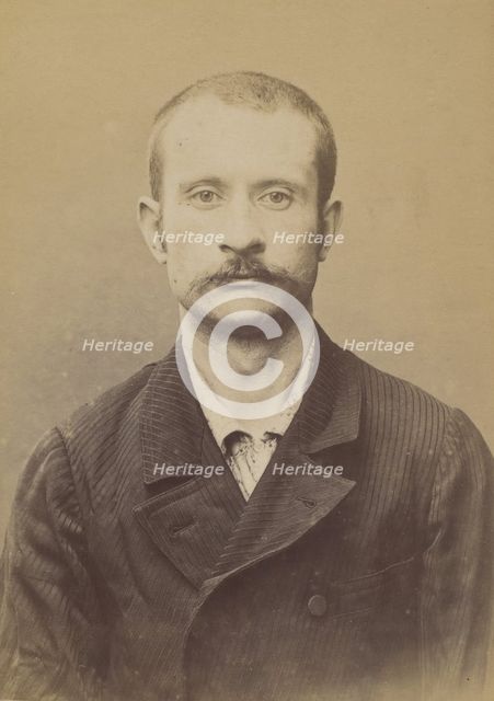 Saulnier. Alphonse, Joseph. 31 ans, né à Paris XXe. Tourneur sur bois. Anarchiste. 14/3/94. , 1894. Creator: Alphonse Bertillon.