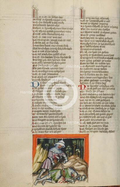 Saul's Death; Weltchronik, about 1400-1410. Creator: Unknown.