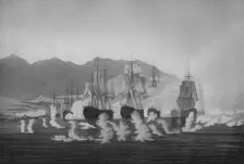 Saumarez off Algeciras c1802. Artist: Joseph Constantine Stadler