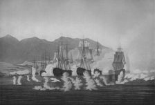 Saumarez off Algeciras c1802. Artist: Joseph Constantine Stadler