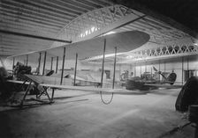 Saunder's Aeroplanes in hangar, East Cowes, 1914. Creator: Kirk & Sons of Cowes