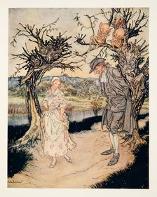Sauntering along in the Twilight.., from The Legend of Sleepy Hollow by Washington Irving, 1928