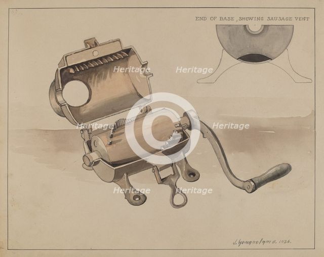 Sausage Grinder, 1936. Creator: J. Howard Iams.