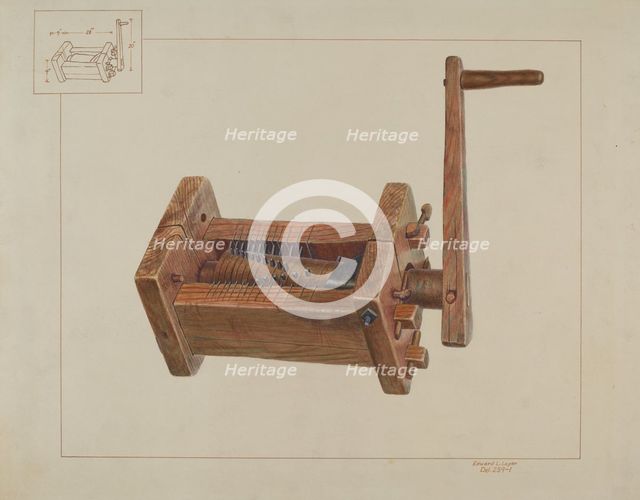 Sausage Grinder, c. 1937. Creator: Edward L Loper.