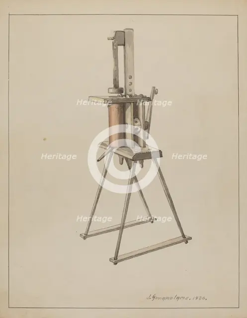 Sausage Stuffer, 1936. Creator: J. Howard Iams.