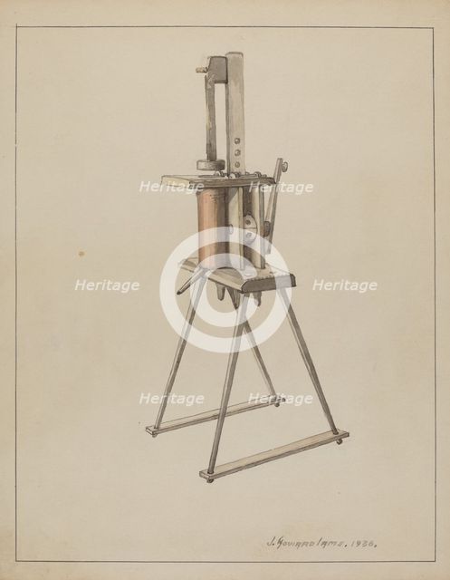 Sausage Stuffer, 1936. Creator: J. Howard Iams.
