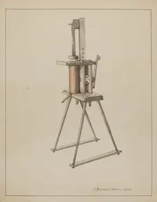 Sausage Stuffer, 1936. Creator: J. Howard Iams