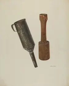 Sausage Stuffer and Funnel, 1940. Creator: Albert Rudin