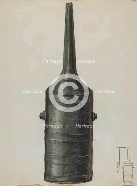 Sausage Stuffer, c. 1936. Creator: Raymond Manupelli.
