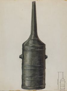 Sausage Stuffer, c. 1936. Creator: Raymond Manupelli