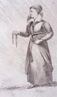 Sausages c1660, from Cries of London, (c1819?). Artist: John Thomas Smith