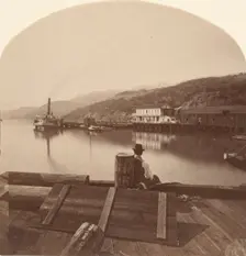 Sausalito from the N.P.C.R.R. Wharf, Looking South, ca. 1868. Creator: Eadweard J Muybridge