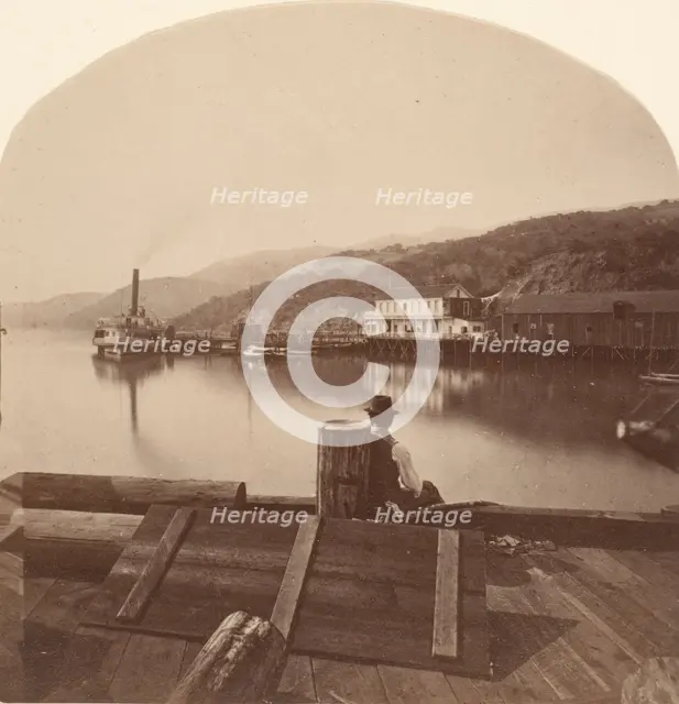 Sausalito from the N.P.C.R.R. Wharf, Looking South, ca. 1868. Creator: Eadweard J Muybridge.