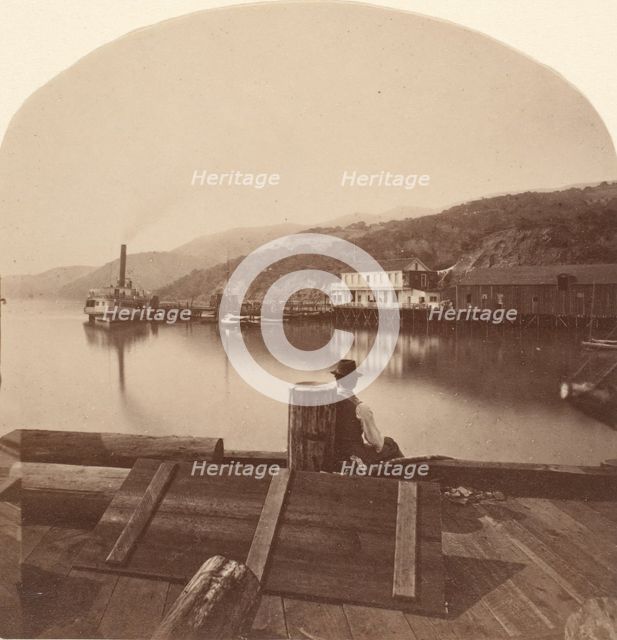 Sausalito from the N.P.C.R.R. Wharf, Looking South, ca. 1868. Creator: Eadweard J Muybridge.