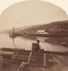 Sausalito from the N.P.C.R.R. Wharf, Looking South, ca. 1868. Creator: Eadweard J Muybridge