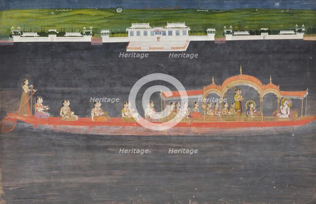 Savant Singh (Reigned 1748-1757) and Bani Thani in the Guise of Krishna..., between c1750 and c1775. Creator: Unknown.