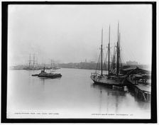 Savannah River from steamboat wharf, c1900. Creator: Unknown