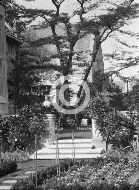 Savage, Samuel A., Mrs., residence and garden, 1929 June 3. Creator: Arnold Genthe.