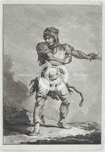 Savage Soldier Holding a Sword, 1764. Creator: Matthias Pfenninger.
