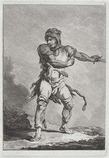 Savage Soldier Holding a Sword, 1764. Creator: Matthias Pfenninger