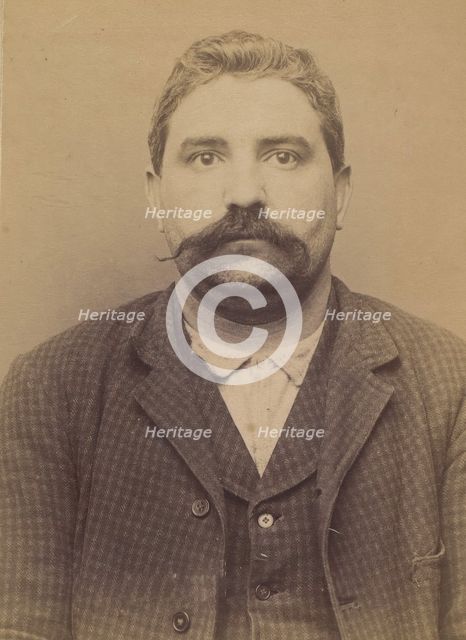 Savard. Henri-Auguste. 29 ans, né le 7/5/65 à Paris XXe. Ciseleur. Anarchiste. 2/7/94., 1894. Creator: Alphonse Bertillon.