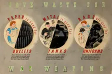Save waste for war weapons World War II poster, between 1939 and 1946. Creator: Central Office of Information