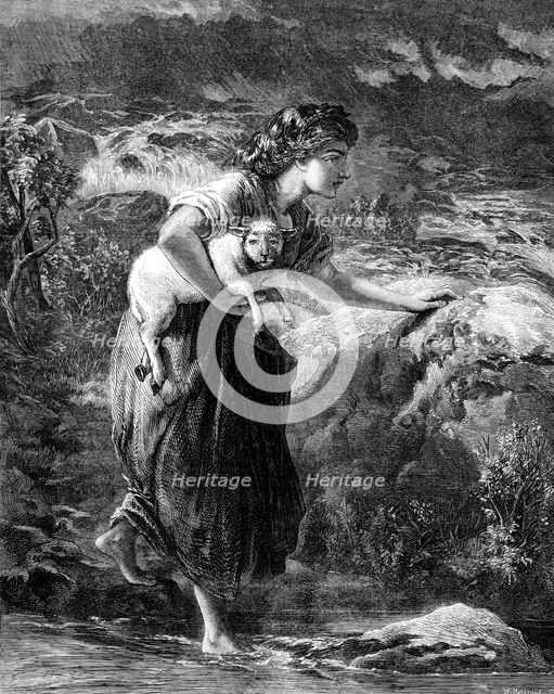 "Saved From The Flood," by F. W. Topham,...Society of Painters in Water Colours, 1871. Creator: William Hollidge.