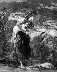 "Saved From The Flood," by F. W. Topham,...Society of Painters in Water Colours, 1871. Creator: William Hollidge