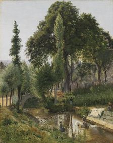 Savoy Landscape. Women Washing Clothes in the River, 1850. Creator: Vilhelm Kyhn