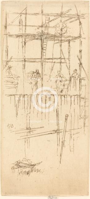 Savoy Scaffolding, c. 1887. Creator: James Abbott McNeill Whistler.