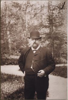 Savva Ivanovich Mamontov in Abramtsevo. Artist: Anonymous