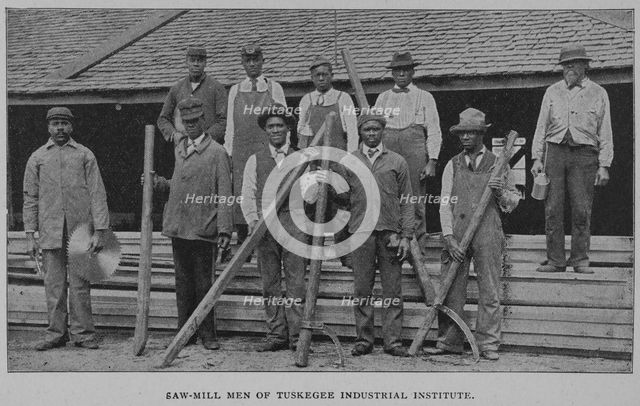 Saw-mill men of Tuskegee Industrial Institute, 1902. Creator: Unknown.