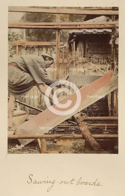 Sawing Out Boards, about 1873-1883. Creator: Shinichi Suzuki I.