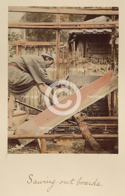 Sawing Out Boards, about 1873-1883. Creator: Shinichi Suzuki I.