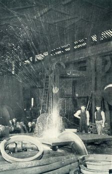 Sawing Cold Steel 1922. Creator: Unknown