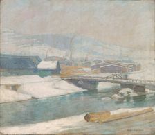 Sawmill at Margecany, 1912. Creator: Elemír Halász-Hradil