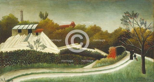 Sawmill, Outskirts of Paris, c. 1893/95. Creator: Henri Rousseau.