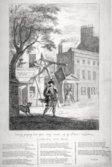 Sawney ganging back again, being turned out of place 1782. Artist: Francesco Bartolozzi