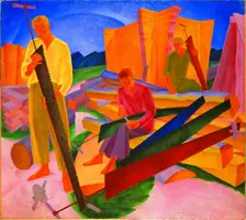 Sawyers, 1926-1927. Creator: Bogomazov, Alexander Konstantinovich (1880-1930)