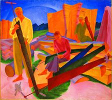 Sawyers, 1926-1927. Creator: Bogomazov, Alexander Konstantinovich (1880-1930)