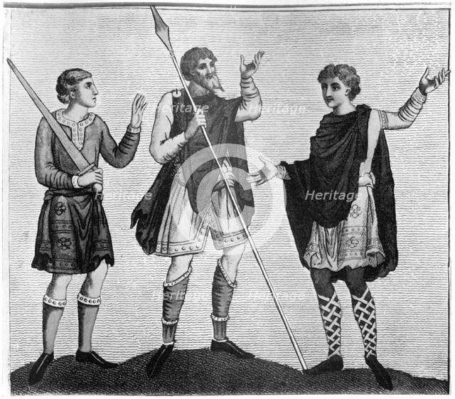 Saxon cross-gartering, (1910). Artist: Unknown