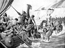 Saxon raiders, (1921).Artist: Richard Caton Woodville II