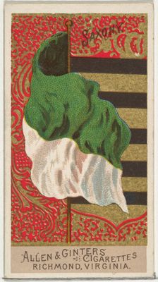 Saxony, from Flags of All Nations, Series 2 (N10) for Allen & Ginter Cigarettes Brands, 1890. Creator: Allen & Ginter