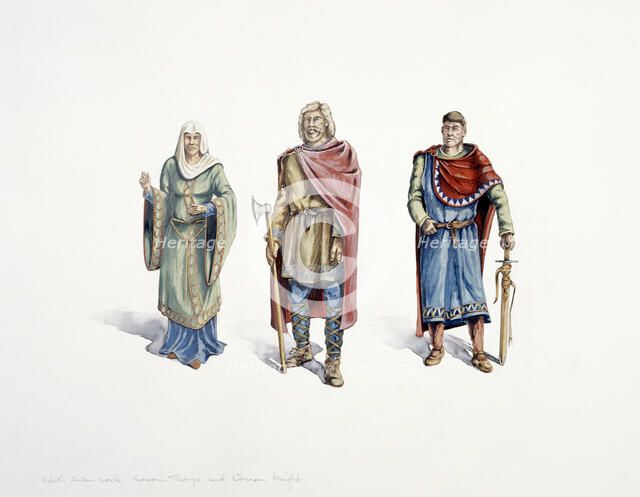 Saxons and Normans, c11th century, (c1990-2010). Artist: Peter Dunn.