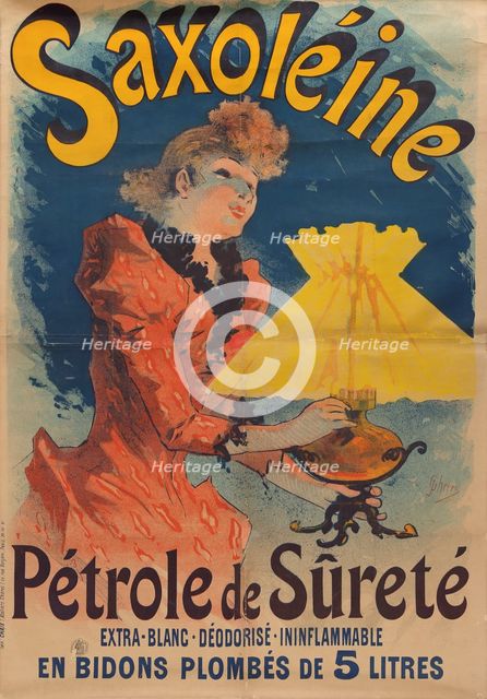 Saxoléine. Pétrole de Sûreté, 1891. Creator: Chéret, Jules (1836-1932).
