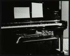 Saxophone and piano, The Fairway, Welwyn Garden City, Hertfordshire, 7 May 2000. Creator: Denis Williams