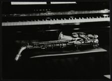 Saxophone and piano, The Fairway, Welwyn Garden City, Hertfordshire, 7 May 2000. Creator: Denis Williams
