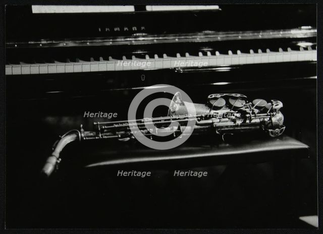 Saxophone and piano, The Fairway, Welwyn Garden City, Hertfordshire, 7 May 2000. Creator: Denis Williams.