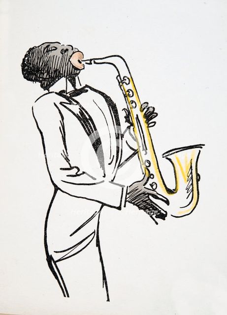 Saxophone Player, from 'White Bottoms' pub. 1927.