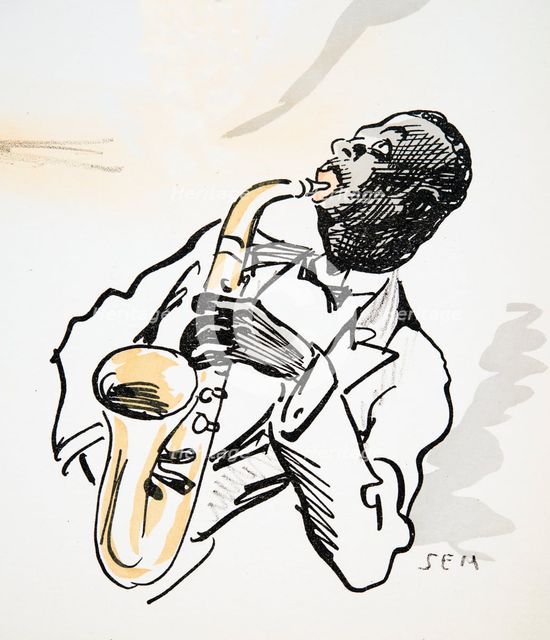 Saxophone Player, from 'White Bottoms' pub. 1927.